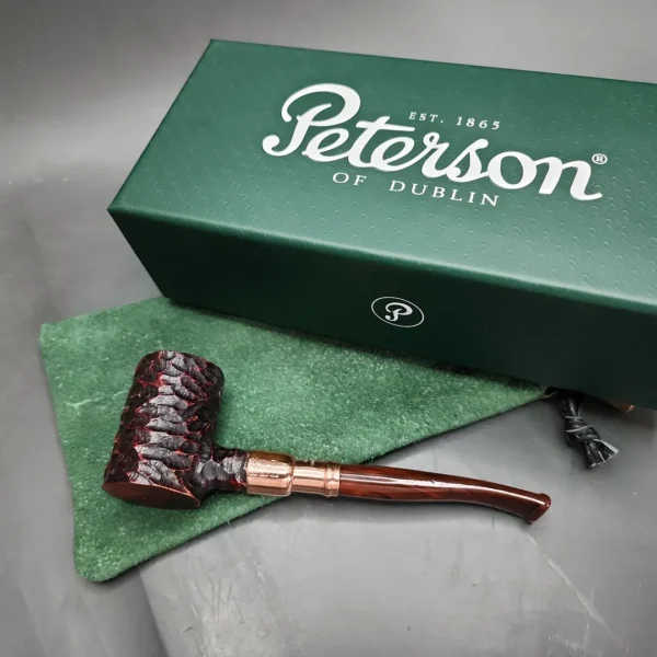 Peterson 2024 Christmas Pipe 701 Rusticated Poker Briar Pipe, FT, New - Image 3