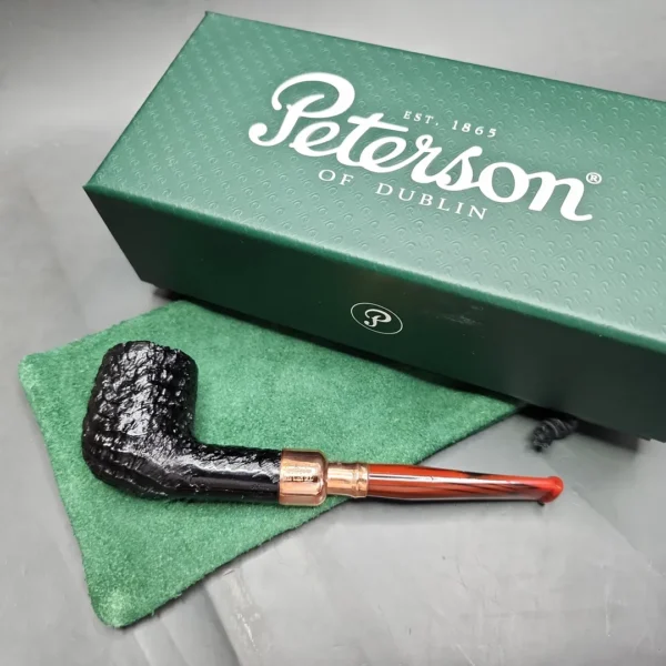 Peterson 2024 Christmas Pipe 102 Sandblasted Billiard Briar Pipe, FT, New - Image 3