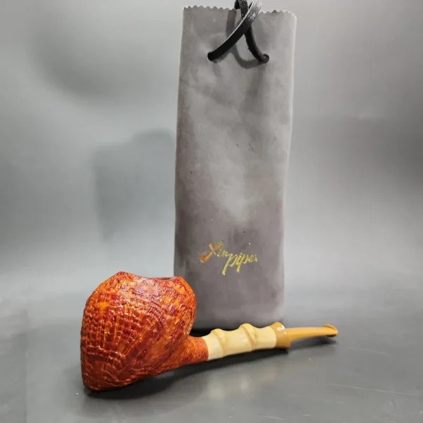 Xin Li Sandblasted Strawberry Handmade Briar Pipe, New - Image 3