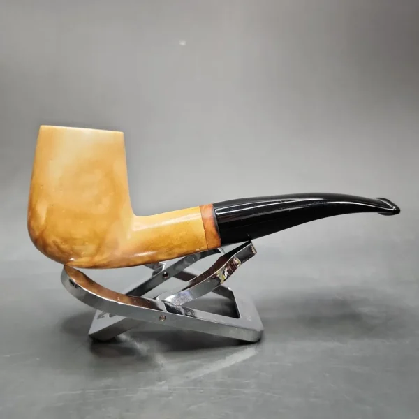 MBSD Meerschaum Deluxe Brandy Block Meerschaum Pipe, Briar-Mortise - Image 3