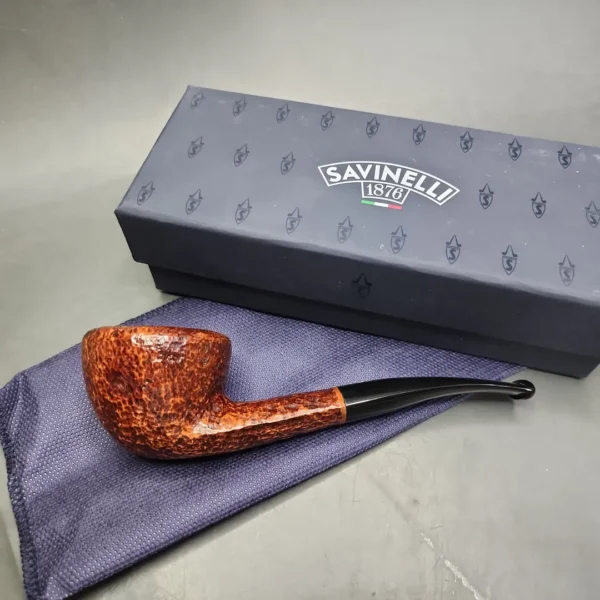 Savinelli Hercules 316 EX Rusticated Bent Pot Briar Pipe, New - Image 3