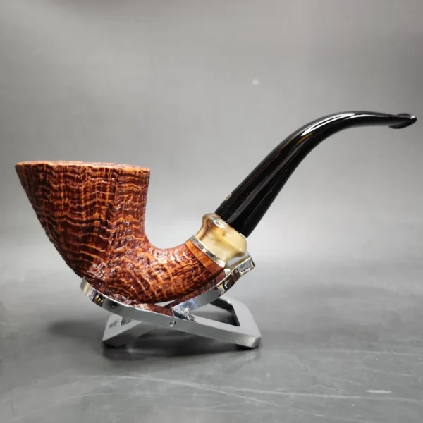 Early Ser Jacopo Pulchra Sandblasted Calabash Estate Briar Pipe, Italian Estates - Image 3