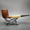 Wandi Riyadi Smooth Bamboo Billiard Handmade Briar Pipe, New - Image 3