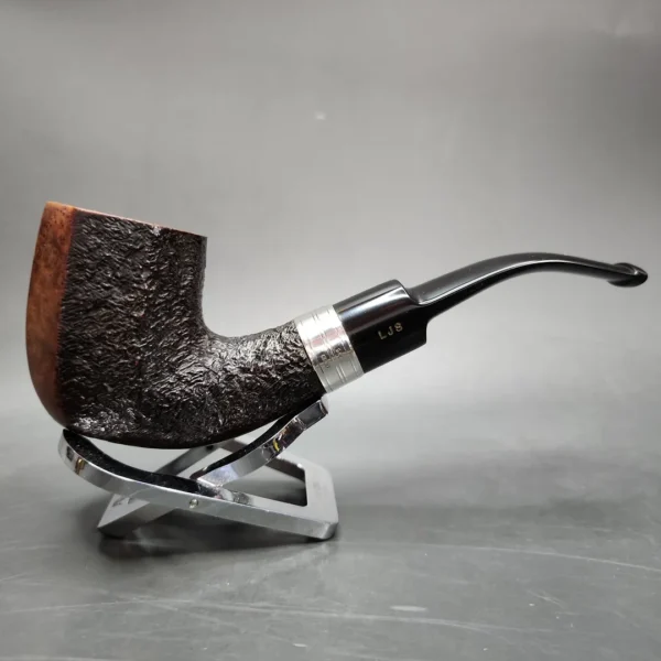 Ferndown Bark 3 Star Panel Bent Billiard Estate Briar Pipe, English Estates - Image 3