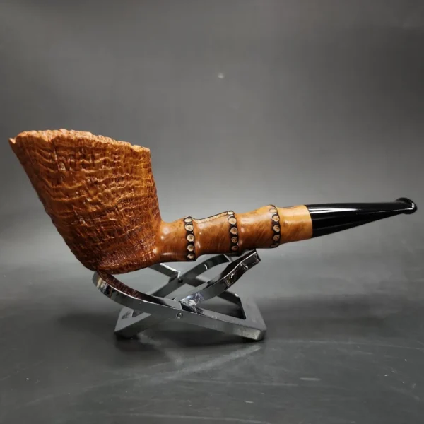 Radice Silk Cut G Sandblasted Dublin w/ Faux Bamboo Estate Briar Pipe, Italian Estates - Image 3