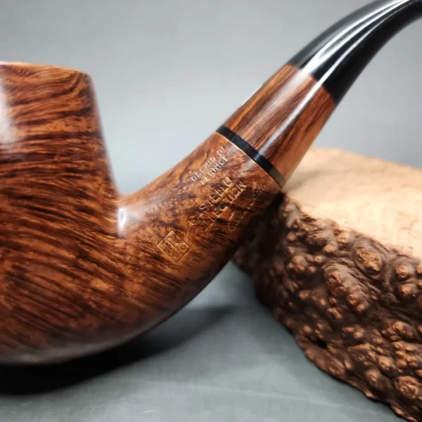 Castello Collection Occho di Pernice Smooth Bent Billiard Estate Briar Pipe, Italian Estates - Image 3