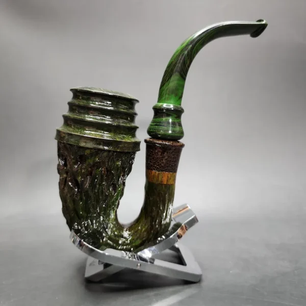 Mutcat Green Calabash Handmade Pipe, New - Image 3