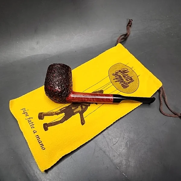 Mastro Geppetto Rusticato Partially Rusticated Lovat Estate Briar Pipe, Unsmoked - Image 3