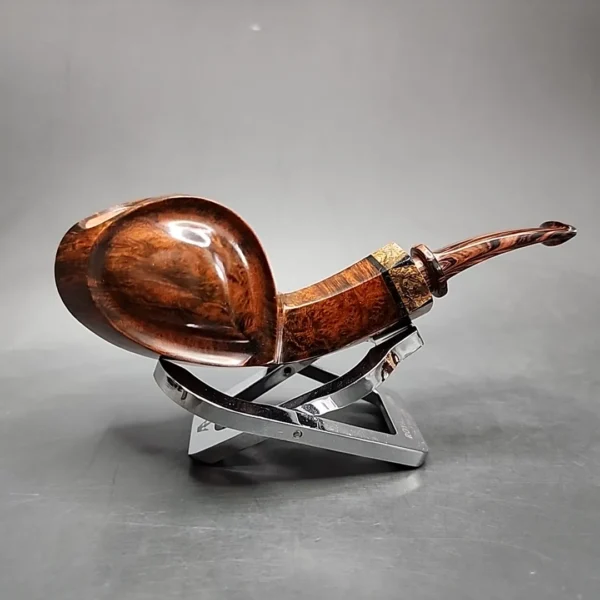 Andrey Kharitonov Smooth Blowfish w/ Mammoth Handmade Briar Pipe, New - Image 3