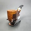 Preston Rogers Partially Rusticated Bent Billiard Handmade Briar Pipe, New - Image 4
