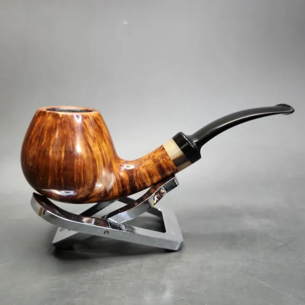 Hans Former Nielsen Smooth Brandy w/ Horn Estate Briar Pipe, Danish Estates - Image 4