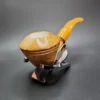 MBSD Meerschaum Deluxe Bent Rhodesian Block Meerschaum Pipe, Briar-Mortise - Image 4