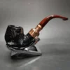 Peterson 2024 Christmas Pipe 221 Sandblasted Bent Billiard Briar Pipe, FT, New - Image 4