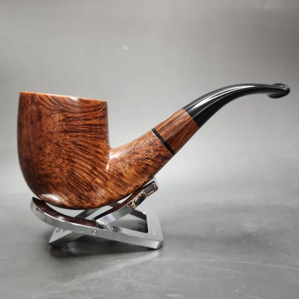 Castello Collection Occho di Pernice Smooth Bent Billiard Estate Briar Pipe, Italian Estates - Image 4