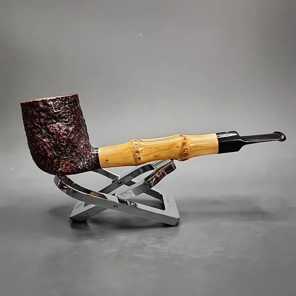 1952 Dunhill Shell Whangee Sandblasted Billiard Estate Briar Pipe, English Estates - Image 4