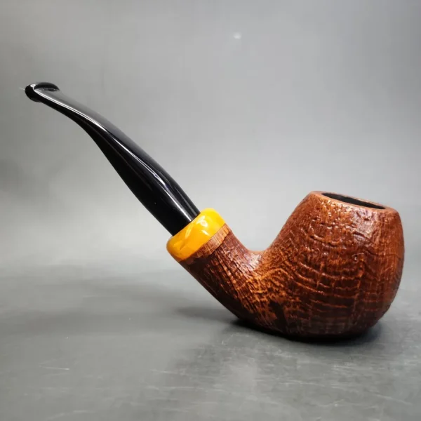 Volkan Calypso Sandblasted Brandy Estate Briar Pipe, Italian Estates - Image 5