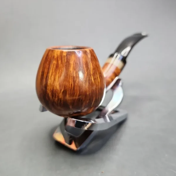Hans Former Nielsen Smooth Brandy w/ Horn Estate Briar Pipe, Danish Estates - Image 5