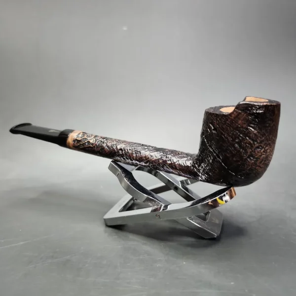 Mastro Geppetto by Ser Jacopo Sandblasted Lumberman Estate Briar Pipe, Unsmoked - Image 5