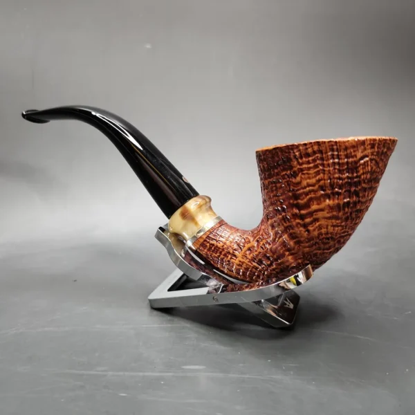 Early Ser Jacopo Pulchra Sandblasted Calabash Estate Briar Pipe, Italian Estates - Image 5