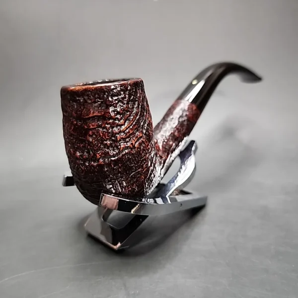 1960 Dunhill Shell 120 Sandblasted Bent Billiard Estate Briar Pipe, English Estates - Image 5