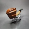 Andrey Kharitonov Smooth Boat w/ Bamboo Handmade Briar Pipe, New - Image 5