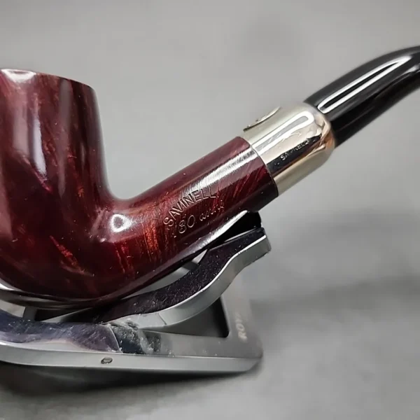 Savinelli 130th Anniversary Smooth Bent Billiard Estate Briar Pipe, 9mm, Unsmoked - Image 5