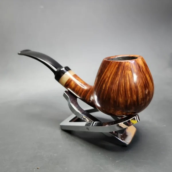 Hans Former Nielsen Smooth Brandy w/ Horn Estate Briar Pipe, Danish Estates - Image 6