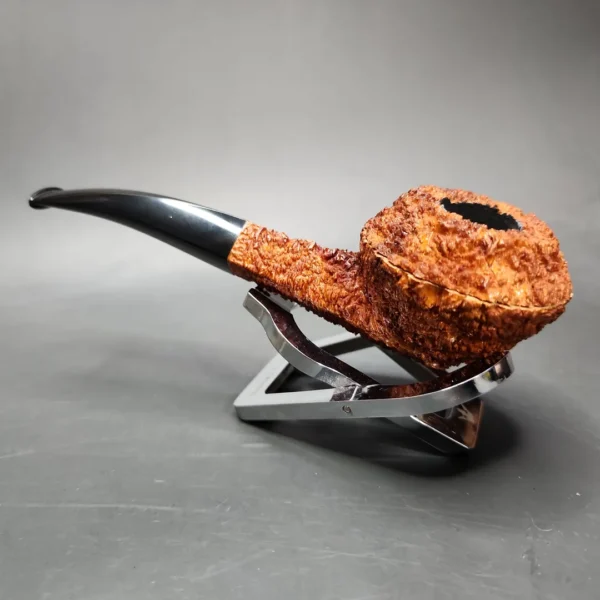 Pipe Tristan Rusticated Bent Bulldog Handmade Briar Pipe, New - Image 6