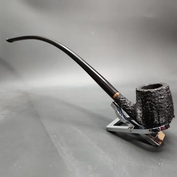 Brebbia Lectura Sandblasted Churchwarden Estate Briar Pipe, Italian Estates - Image 6