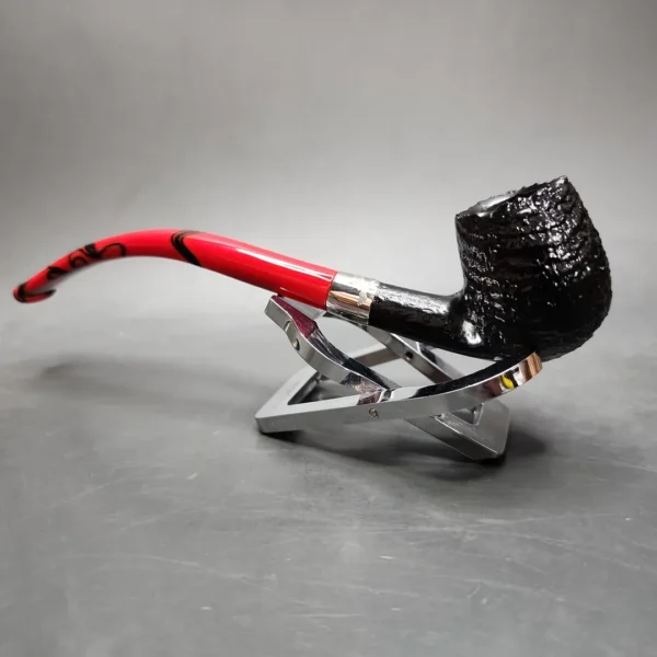 Peterson 2024 Halloween Pipe Sandblasted Bent Billiard Briar Pipe, New - Image 6