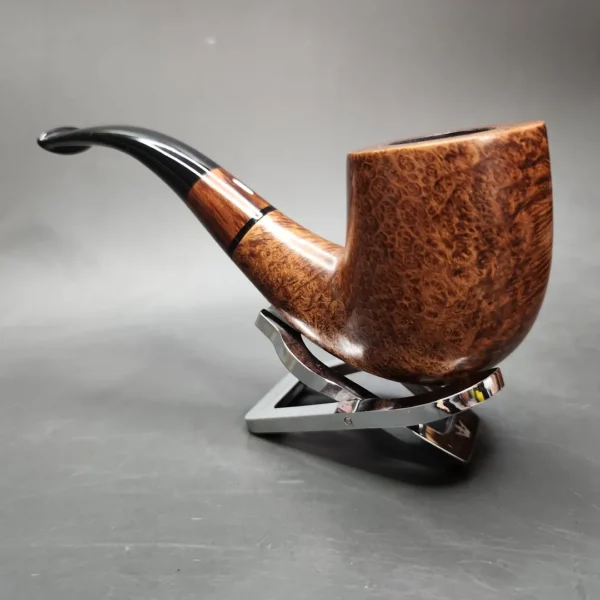 Castello Collection Occho di Pernice Smooth Bent Billiard Estate Briar Pipe, Italian Estates - Image 6