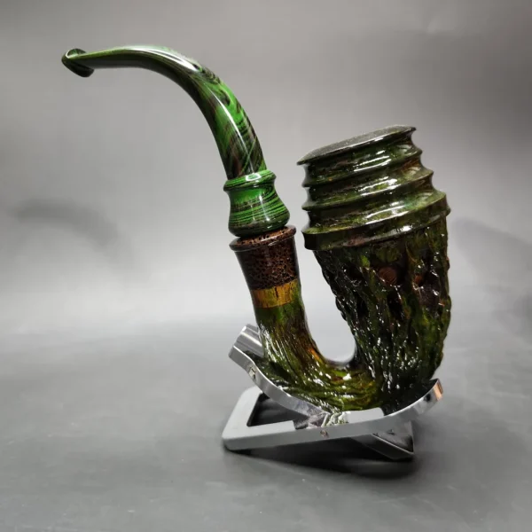 Mutcat Green Calabash Handmade Pipe, New - Image 6