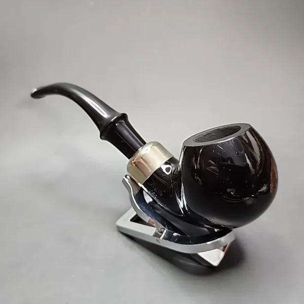 Peterson System Ebony 302 Bent Apple Estate Briar Pipe, Irish Estates - Image 6
