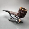 Castello Sea Rock Briar Rusticated Zulu Estate Briar Pipe, Italian Estates - Image 6