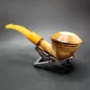 MBSD Meerschaum Deluxe Bent Rhodesian Block Meerschaum Pipe, Briar-Mortise - Image 7