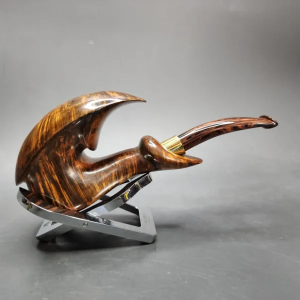 Andrey Kharitonov Smooth Fish Hook Handmade Briar Pipe, New - Image 7