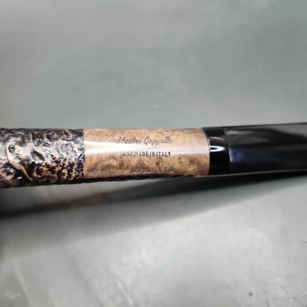 Mastro Geppetto by Ser Jacopo Sandblasted Lumberman Estate Briar Pipe, Unsmoked - Image 8