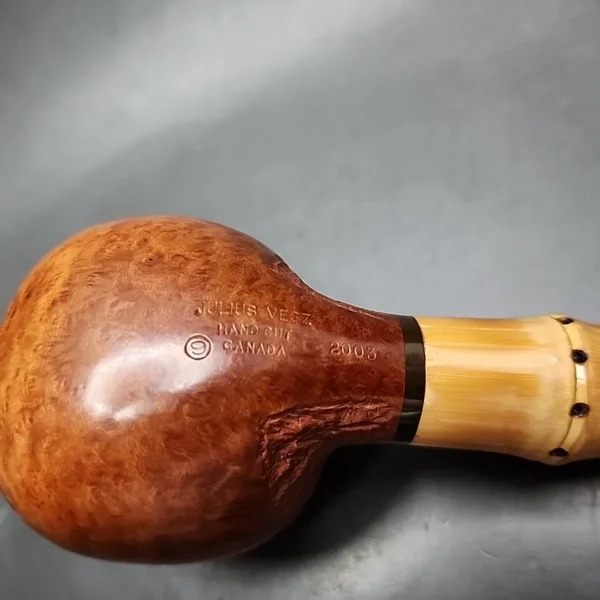 2003 Julius Vesz Hand Cut Bamboo Brandy Estate Briar Pipe, Canadian Estates - Image 8