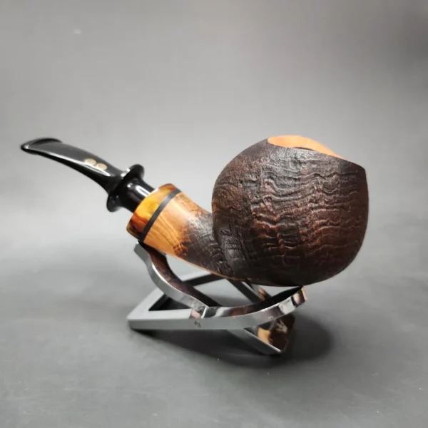 Petr Pohludka Sandblasted Ball Estate Briar Pipe, 9mm, Unsmoked - Image 8