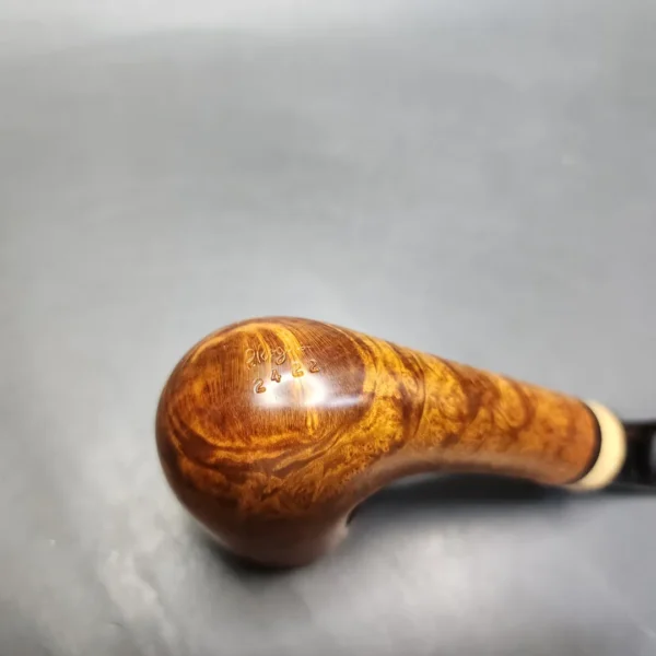 Preston Rogers Partially Rusticated Bent Billiard Handmade Briar Pipe, New - Image 9