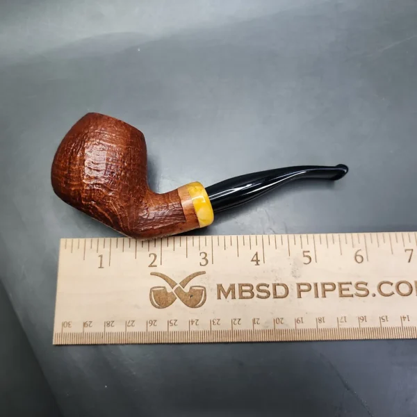 Volkan Calypso Sandblasted Brandy Estate Briar Pipe, Italian Estates - Image 9