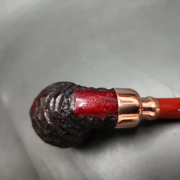 Peterson 2024 Christmas Pipe 03 Rusticated Apple Briar Pipe, FT, New - Image 9
