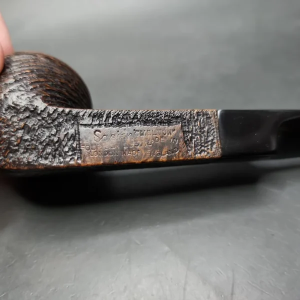 1946-1979 Sasieni Four Dot Rustic Melton Bulldog Estate Briar Pipe, English Estates - Image 9