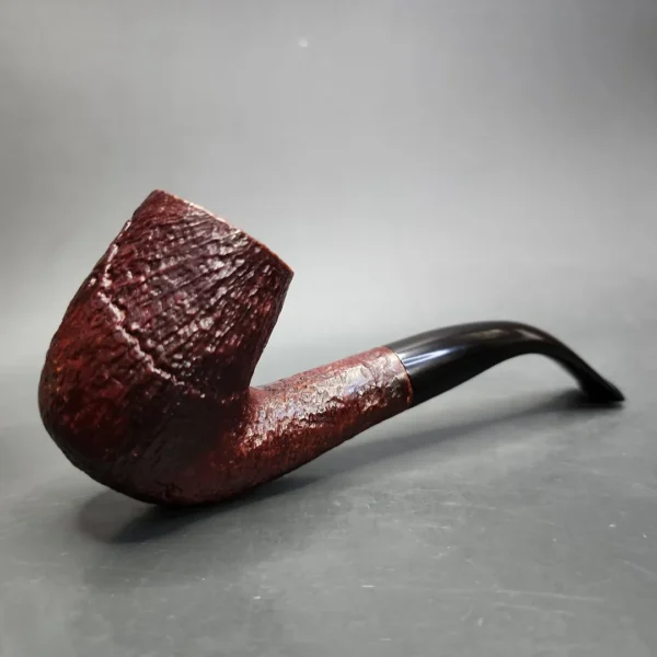 Unknown Sandblasted Bent Billiard Estate Briar Pipe, English Estates - Image 9