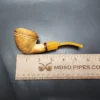 MBSD Meerschaum Deluxe Bent Rhodesian Block Meerschaum Pipe, Briar-Mortise - Image 9