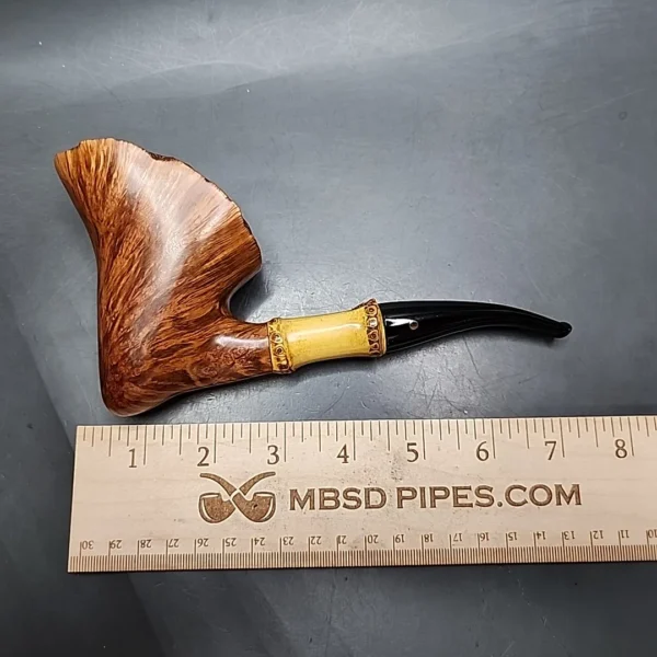 De La Warr Magnum Bamboo Freehand Estate Briar Pipe, Other Estates - Image 9