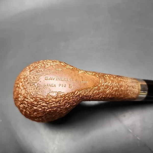 Savinelli Linea Piu 5 Rusticated Brandy Estate Briar Pipe, Italian Estates - Image 9