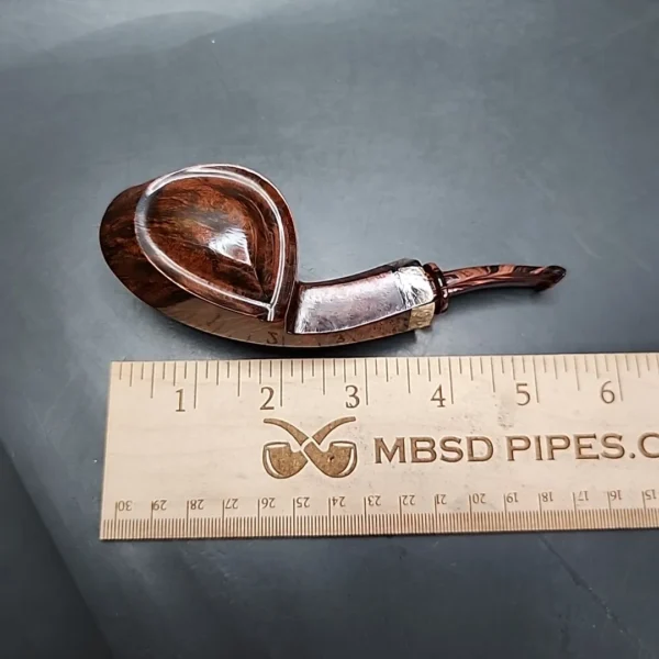 Andrey Kharitonov Smooth Blowfish w/ Mammoth Handmade Briar Pipe, New - Image 9