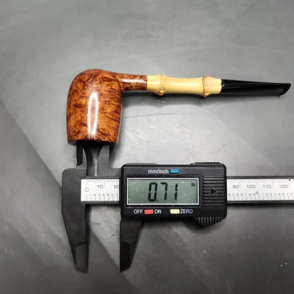Wandi Riyadi Smooth Bamboo Billiard Handmade Briar Pipe, New - Image 11
