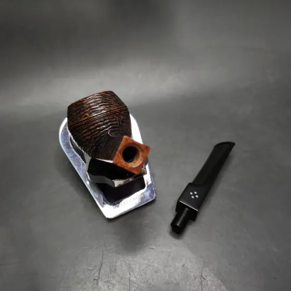 1946-1979 Sasieni Four Dot Rustic Melton Bulldog Estate Briar Pipe, English Estates - Image 12